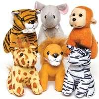 Jungle Animal Plush Toys (Pack of 6)