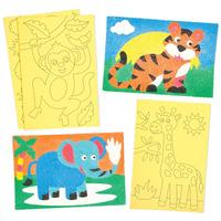 jungle animal sand art pictures pack of 8
