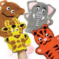 Jungle Animal Hand Puppet Sewing Kits (Pack of 16)