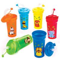 Jungle Chums Bendy Straw Cups (Pack of 6)