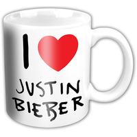 Justin Bieber Premium Boxed Mug White Ceramic I Love Jb Motif Red Heart