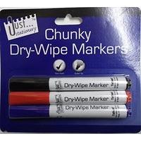 Just Stationery Chunky Dry Wipe Board Marker (pack Of 3)