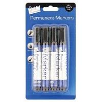 Just Stationery Chisel Tip Permanent Marker - Black (pack Of 4)