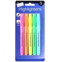 Just Stationery Bright Chisel Tip Highlighter (pack Of 5)