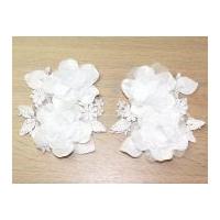 Julianne Double Flower Ivory Couture Bridal Lace Appliques White