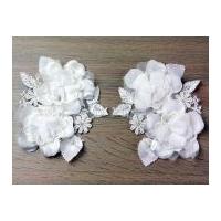 Julianne Double Flower Ivory Couture Bridal Lace Appliques Ivory