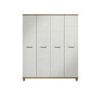 Juno White Oak Effect 4 Door Wardrobe (H)1930mm (W)1600mm