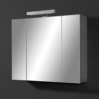 Juliana Mirrored Bathroom Cabinet in Carbon Ash Gloss White