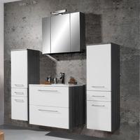 Juliana Bathroom Furniture Collection in Carbon Ash Gloss White