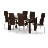 julian bowen boston faux leather 7 piece dining set