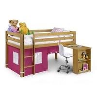 Julian Bowen Wendy Sleeeper (With Curtains) Pink 3\' Single Natural Cabin Bed