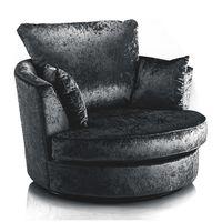 Jupiter Velvet Swivel Chair Black