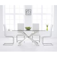 juniper 160cm glass dining table with malaga chairs