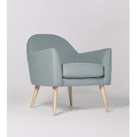 Juno Chair in Sky Blue Soft Wool, Birch Feet