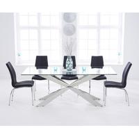 Juniper 200cm Glass Dining Table with Cavello Chairs