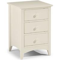 Julian Bowen Cameo Off White Bedside Cabinet - 3 Drawers