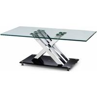 julian bowen x frame glass top coffee table