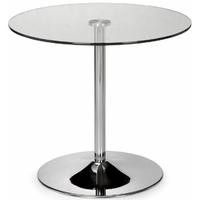 Julian Bowen Kudos Glass Top Dining Table - Pedestal 80cm
