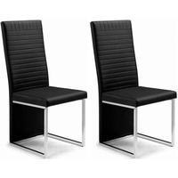 julian bowen tempo black faux leather dining chair pair