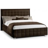 julian bowen knightsbridge brown faux leather bed 4ft 6in double