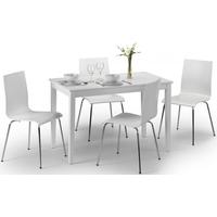 Julian Bowen Taku White Dining Set with 4 Mandy Chair