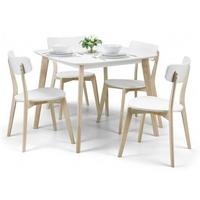 Julian Bowen Casa White Oak Dining Set with 4 Chairs