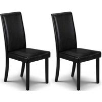 julian bowen hudson black faux leather dining chair pair