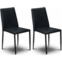 Julian Bowen Jazz Black Faux Leather Dining Chair - Stacking Chair (Pair)
