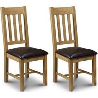julian bowen astoria oak dining chair pair