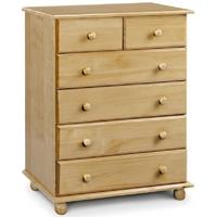 Julian Bowen Pickwick Pine Chest of Drawers - 4 + 2 Drawers