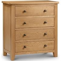 Julian Bowen Marlborough Oak Chest of Drawer - 4 Drawers