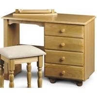 Julian Bowen Pickwick Pine Dressing Table - Single Pedestal 4 Drawers
