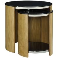 Jual Curve Oak Nest of Table - Glass JF305