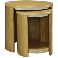 jual curve oak nest of table wood jf306