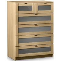 Julian Bowen Strada Light Oak Chest of Drawer - 4 + 2 Drawers