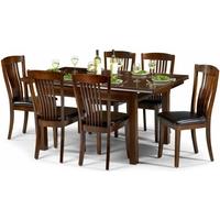 julian bowen canterbury mahogany dining set extending with 6 chairs