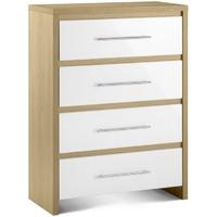 Julian Bowen Stockholm White Chest of Drawer - 4 Drawers