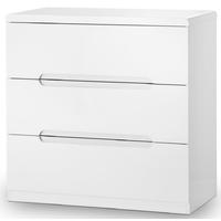 julian bowen manhattan white high gloss chest of drawer 3 drawer
