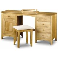 julian bowen kendal pine dressing table twin pedestal 1 door 5 drawers