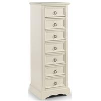 Julian Bowen La Rochelle White Tall Chest of Drawer - 7 Drawer