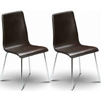 julian bowen mandy brown leather dining chair pair