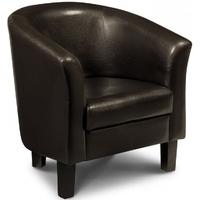 Julian Bowen Garrick Brown Faux Leather Tub Chair