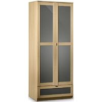 julian bowen strada light oak wardrobe combination 2 doors 1 drawer