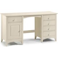 Julian Bowen Cameo Off White Dressing Table - Twin Pedestal 1 Door 5 Drawers