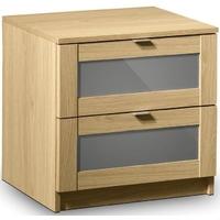 Julian Bowen Strada Light Oak Bedside Cabinet - 2 Drawers