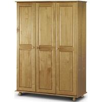 Julian Bowen Pickwick Pine Wardrobe - Fitted 3 Doors