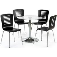 Julian Bowen Kudos Glass Top Dining Set - with 4 Chairs