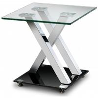 Julian Bowen X-Frame Lamp Table - Glass Top