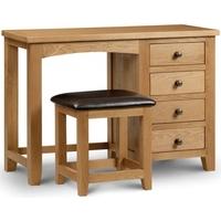 Julian Bowen Marlborough Oak Dressing Table - Single Pedestal 4 Drawers