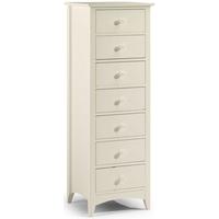 Julian Bowen Cameo Off White Chest of Drawer - Narrow 7 Drawers